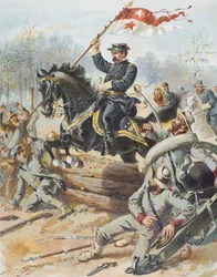 General Sheriden in der Schlacht von Five Forks, Virginia, 1. April 1865